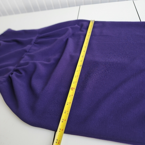 London Times Deep Purple Ruffle Tiered Dress Pencil Straight Sleeveless Lined 10 - Picture 13 of 15